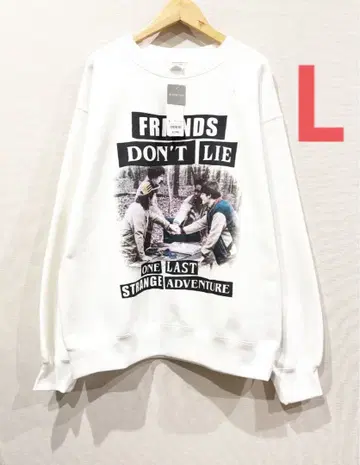 GU 기묘한 이야기 헤비웨이트 맨투맨 L 사이즈 화이트 미지의 세계 지유