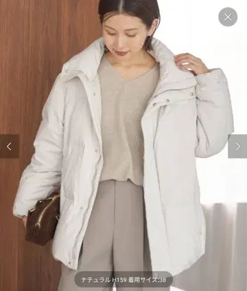 새상품 IENA ARTIROSA 발수 라이트 퍼 다운 36 내추럴