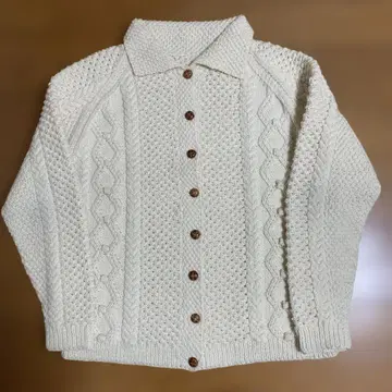 여성용 아이보리 케이블 니트 가디건