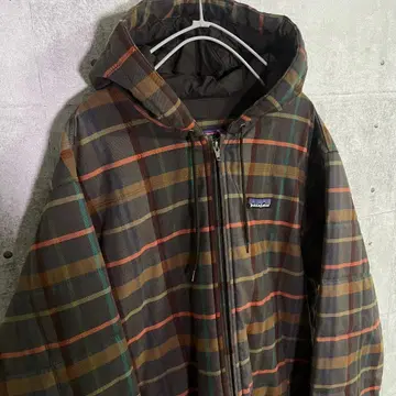 Patagonia 충전솜 퀼팅 체크 후드티 구제 의류 레트로 아웃도어
