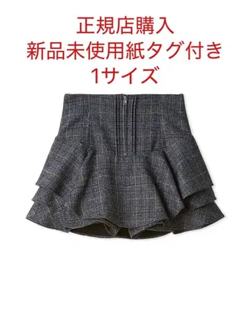 snidel 스나이델 레이어드 프릴 미니스커트 숏 팬츠 체크