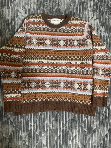 Harley of Scotland 페어아일 패턴 스웨터 42