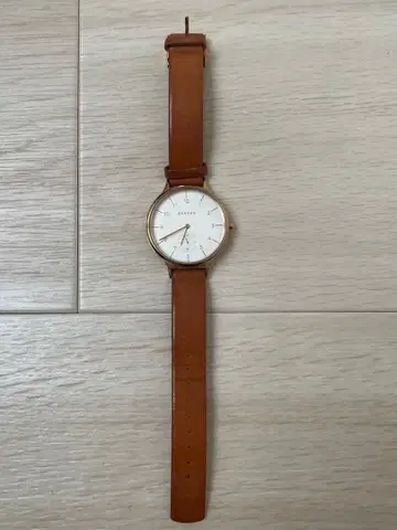 SKAGEN 손목시계 브라운 가죽