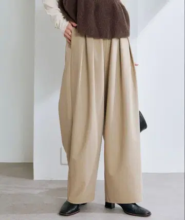 투 턱 허리밴딩 스트레치 팬츠