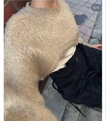 Eaphi FLUFFY WAVE KNIT 그레이