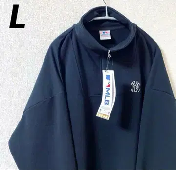 뉴욕 양키스 하프 지퍼 맨투맨 트레이닝복 자수 로고 L