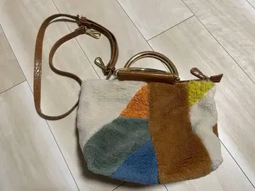 멀티 컬러 퍼 숄더백