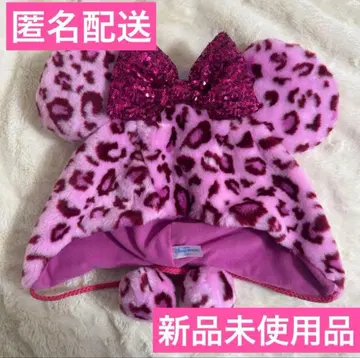 디즈니 팬 캡 레오파드 무늬 핑크