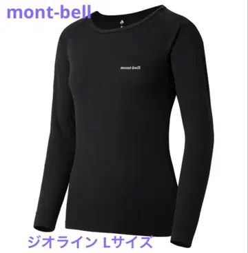 mont-bell 지오라인 M.W. 라운드넥 셔츠 L 블랙 Women