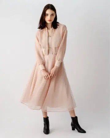 DEICY 시스루 자켓 쉬폰 스커트 셋업