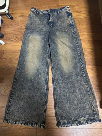 [ CLEL ] 빈티지 디자인 플레어 데님 팬츠 인디고 브라운 S 사이즈