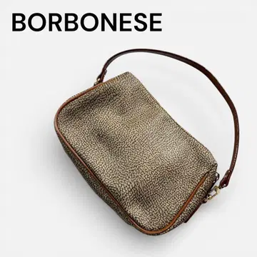 BORBONESE 핸드백 라이트 브라운 미니 메추라기 패턴 인기