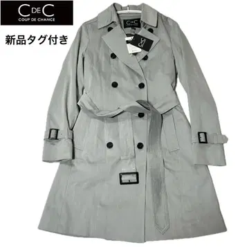 새상품 쿠 드 샹스 에바리 타프타 더블 브레스트 트렌치코트 36
