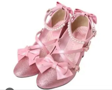 Angelic Pretty 파티 글리터 슈즈 핑크 M