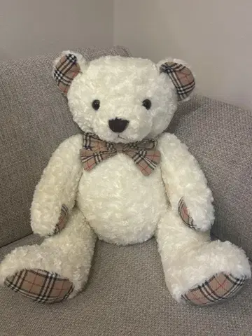 체크 무늬 테디베어
