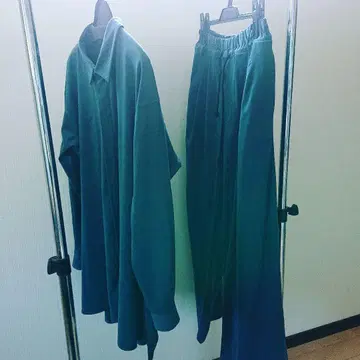 0658 스웨이드 셔츠 스웨이드 와이드 팬츠