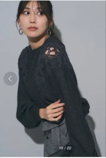 [ 겨울에 딱 ] Apuweiser-riche 플라워 니트 그레이