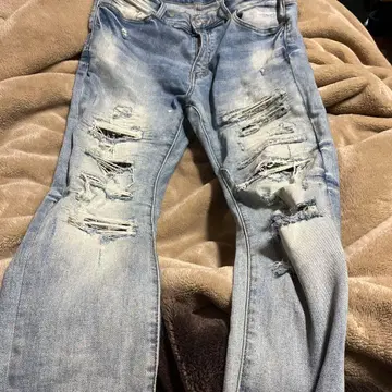 mnml 데미지 데님