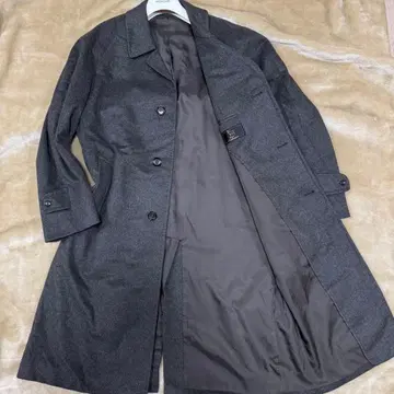 캐시미어 100% x 빅 사이즈 맥시 길이 스텐카라 코트 그레이 XL