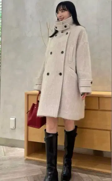 하프 발마칸 코트 아이보리 1