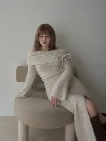 andmary Yvie offshoulder knit dress
