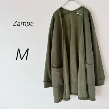 잠파 롱 가디건 아우터 속기모 포켓 겉옷 카키 M