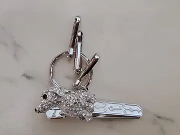 반짝이는 큐빅 강아지 키링 백참 머니클립