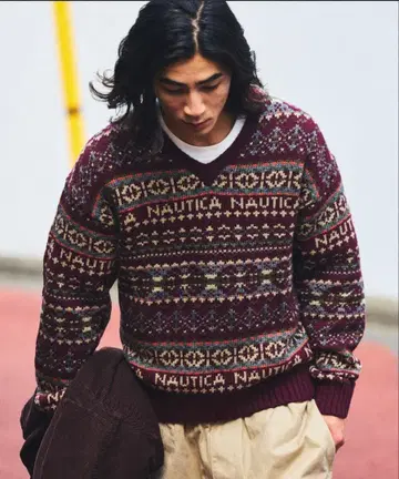 NAUTICA 노티카 크루넥 니트 풀오버
