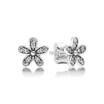 판도라 꽃 스터드 귀걸이 실버