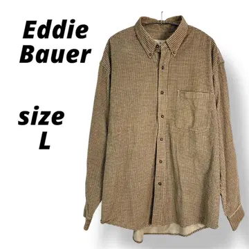 [레어] 에디 바우어 코듀로이 버튼 다운 셔츠 L 브라운 체크