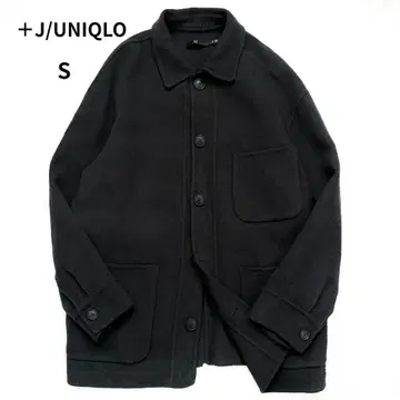 유니클로 J+ 울 블렌드 오버사이즈 셔츠 자켓 블랙 S 사이즈