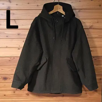 [ 새상품급 ] GU 코지 멜톤 후드티 다크 그린