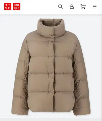 새상품급 유니클로 여성용 울트라 라이트 다운 코쿤 자켓 베이지