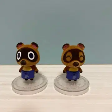 모여봐요 동물의 숲 친구돌 마메키치 밤돌이 플로키 피규어