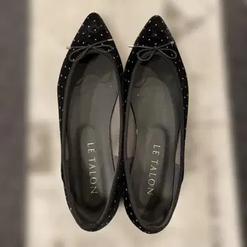 르 타론 여성용 플랫슈즈 25cm 블랙 크리스탈