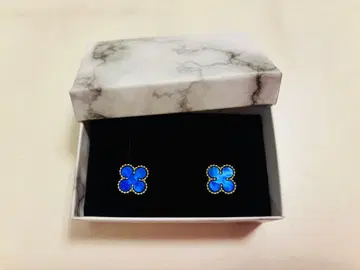 클로버 귀걸이 블루