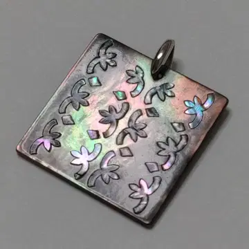 agate 펜던트 탑 목걸이 참 검은 나비 조개