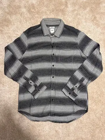 셔츠 긴팔 보더 두꺼운 원단 남성용