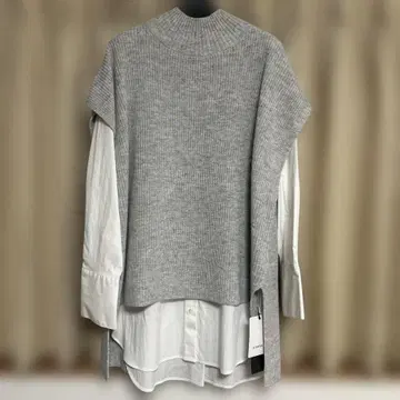 로트레아몽 니트 베스트 도킹 셔츠