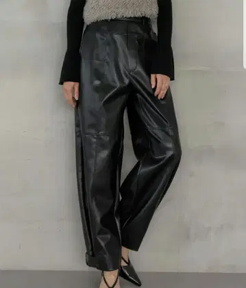 Re:EDIT/인조 가죽 앵클 벨트 2WAY 팬츠