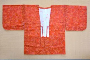 기모노 오렌지 겉옷 쇼와 레트로 도중옷 빈티지 아우터 패턴 고급