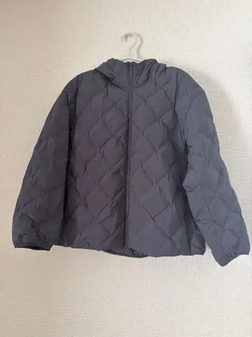 유니클로 퍼프 테크 후드티 다크 그레이 XXL