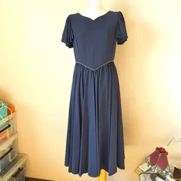 오더 제품 네이비 프릴 소매 스테이지 드레스 연주회 발표회 M 상당