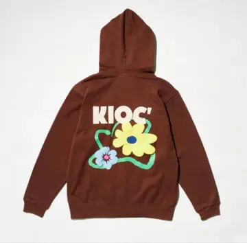 KIOC 플라워 후드티 브라운
