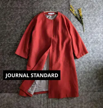 JOURNAL STANDARD 롱 코트 울 100% 주홍색
