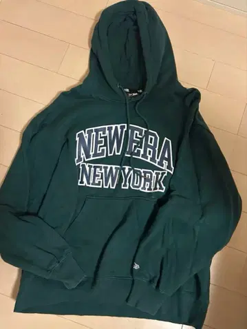 NEW ERA 다크 그린 후드 부착 후드티 M