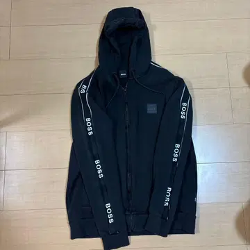 BOSS 풀 집업 블랙 후드티