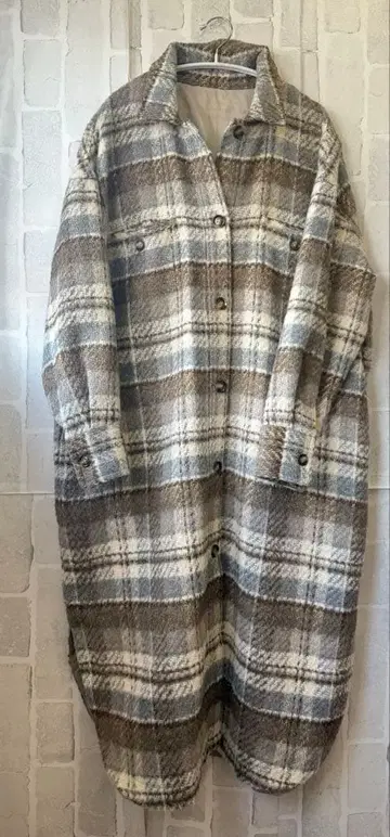 여성용 체크 롱 코트 샘플 상품