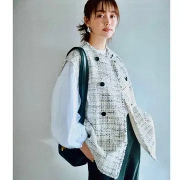 미라 오웬 지레 트위드 베스트 새상품급