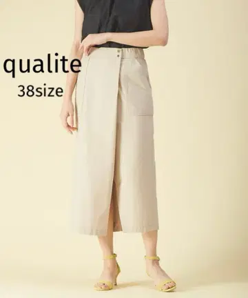 qualite 칼리테 린넨 저리 타이트 스커트 팬츠